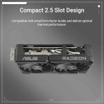 ASUS Dual Radeon™ RX 9060 XT 16GB GDDR6 Graphics Card (PCIe 5.0, HDMI 2.1b, DisplayPort 2.1a, 2.5-Slot Design, Axial-tech Fan Design, 0dB Technology, and More)