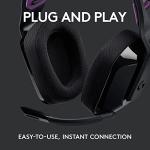 Logitech G535 Lightspeed Wireless Gaming Headset - Lightweight on-Ear Headphones, flip to Mute mic, Stereo, USB Rechargeable - Black