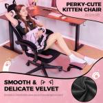 GTRACING Pink Gaming Chair Cute with Cat Ears Ergonomic Computer Chair with Cat Embroidery Adjustable Memory Foam Lumbar Support and Headrest Comfortable Reclining Office Chair Soft Velvet Fabric