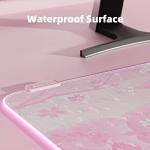 Pink RGB LED Gaming Mouse Pad, 14 Modes Glow Pad, Extra Large Gaming Mousepad,Waterproof Rubber Non Slip Cute Sakura Mat, Extended Big Keyboard and Mouse Pad Mat for Gamer Office Home, XXL 800×300×4mm