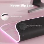 Pink RGB LED Gaming Mouse Pad, 14 Modes Glow Pad, Extra Large Gaming Mousepad,Waterproof Rubber Non Slip Cute Sakura Mat, Extended Big Keyboard and Mouse Pad Mat for Gamer Office Home, XXL 800×300×4mm