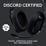 Logitech G535 Lightspeed Wireless Gaming Headset - Lightweight on-Ear Headphones, flip to Mute mic, Stereo, USB Rechargeable - Black