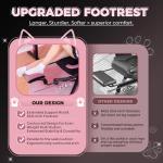 GTRACING Pink Gaming Chair Cute with Cat Ears Ergonomic Computer Chair with Cat Embroidery Adjustable Memory Foam Lumbar Support and Headrest Comfortable Reclining Office Chair Soft Velvet Fabric