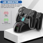 P4 Controller Charger Dock Station, 1.8 Hrs Fast Charging for P4 Charging Station, Charging Station with LED Indicator Charge Chip, Dual USB PS4 Charger Dock for PS4/PS4 Slim/PS4 Pro Charge