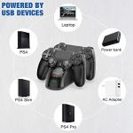 P4 Controller Charger Dock Station, 1.8 Hrs Fast Charging for P4 Charging Station, Charging Station with LED Indicator Charge Chip, Dual USB PS4 Charger Dock for PS4/PS4 Slim/PS4 Pro Charge