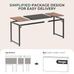 Huuger Computer Desk, 63 Inch Office Desk, Gaming Desk with Storage, Writing Desk Work Desk for Home Office, Study, Modern Simple Desk, Large Legroom, Metal Frame, Rustic Brown and Black