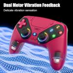 LENISUOLE Wireless Controller with Turbo & Back Buttons, 6-Axis Motion Sensor, RGB LED Lights, 3.5mm Audio Jack, Compatible with PS5/Windows 10/11 PC - High Precision & Low Latency