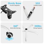 Ergonomic Office Chair with Lumbar Support High Back Mesh Desk Chair with Adjustable Headrest Tilt Function and Flip-Up Arms 350lb Capacity Comfortable Computer Gaming Chair for Home Office (White)