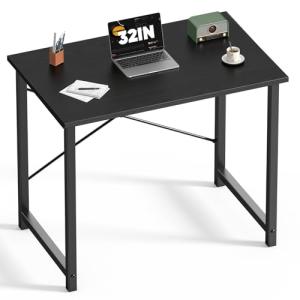 DUMOS 32 Inch Office Small Computer Desk Modern Simple Style Writing Study Work Table for Home Bedroom - Wood Black