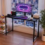 OLIXIS 47 Inch Computer Office Desk for Small Spaces, Writing Gaming Work Desk Modern Study Table with Storage Bag & Headphone Hook Home Bedroom, Black