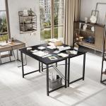 OLIXIS 47 Inch Computer Office Desk for Small Spaces, Writing Gaming Work Desk Modern Study Table with Storage Bag & Headphone Hook Home Bedroom, Black