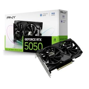 PNY NVIDIA GeForce RTX™ 5050 Dual Fan, Graphics Card (8GB GDDR6, 128-bit, SFF-Ready, PCIe® 5.0, HDMI®/DP 2.1, 2-Slot, NVIDIA Blackwell Architecture, DLSS 4)