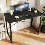 OLIXIS 47 Inch Computer Office Desk for Small Spaces, Writing Gaming Work Desk Modern Study Table with Storage Bag & Headphone Hook Home Bedroom, Black