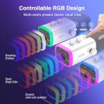 FIFINE XLR/USB Gaming Microphone for Streaming Podcasting, PC Computer RGB Mic, with Gain Knob, Mute Button, Monitoring Jack, Gamer Mic for Recording Video Creation-AmpliGame AM8 White