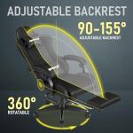 Opiesit Gaming Chair,Computer Chair with Pocket Spring Cushion,Ergonomic Office Chair with Footrest,Height Adjustable Video Gamer Chair with Lumbar Support for Adults (No Massage, Black-A)