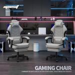 Opiesit Gaming Chair,Computer Chair with Pocket Spring Cushion,Ergonomic Office Chair with Footrest,Height Adjustable Video Gamer Chair with Lumbar Support for Adults (No Massage, Grey)