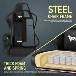 Opiesit Gaming Chair,Computer Chair with Pocket Spring Cushion,Ergonomic Office Chair with Footrest,Height Adjustable Video Gamer Chair with Lumbar Support for Adults (No Massage, Black-A)