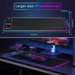 Schkner RGB Gaming Mouse Pad with Wireless Charging 15W, Large Desk Mat 800x300x4mm, 10 Light Modes Keyboard Pad with Non-Slip Rubber Base, Waterproof Mousepad for Gaming PC MacBook Laptop
