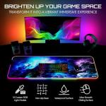 Gerlos RGB Large Gaming Mouse Pad, Extended Soft LED Mouse Pad, Non-Slip Rubber Base, Water Resist Keyboard Pad, Computer Mousepad 31.5×11.8 inches