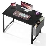 OLIXIS Computer Desk 40 Inch Home Office Desks for Small Spaces, Gaming Writing Study Work Table with Storage Bag for Bedroom, Black
