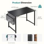 OLIXIS Computer Desk 40 Inch Home Office Desks for Small Spaces, Gaming Writing Study Work Table with Storage Bag for Bedroom, Black