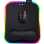 Gimars RGB Mouse Pad with Wrist Rest Support, 12 x 10 in Extra Large Ergonomic Gaming Mouse Pad with 10 LED Lighting Modes, Non-Slip Rubber Base for PC Gaming & Office