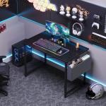 OLIXIS Computer Desk 40 Inch Home Office Desks for Small Spaces, Gaming Writing Study Work Table with Storage Bag for Bedroom, Black