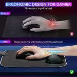 Gimars RGB Mouse Pad with Wrist Rest Support, 12 x 10 in Extra Large Ergonomic Gaming Mouse Pad with 10 LED Lighting Modes, Non-Slip Rubber Base for PC Gaming & Office