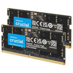 Crucial 32GB DDR5 RAM Kit (2x16GB), 5600MHz (or 5200MHz or 4800MHz) Laptop Memory 262-Pin SODIMM, Compatible with Intel Core and AMD Ryzen 7000, Black - CT2K16G56C46S5