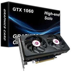 GPVHOSO GTX 1060 6GB Computer Graphics Card.GDDR5 8K 192bit HDR VR Ready, 1060 Video Cards forGaming PC, Tarjeta Gráfica Support Direct X12 PCle3.016, Dual Cooling Fans, HDMI + 2*DP Black