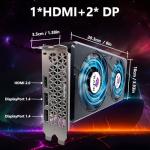 GPVHOSO GTX 1060 6GB Computer Graphics Card.GDDR5 8K 192bit HDR VR Ready, 1060 Video Cards forGaming PC, Tarjeta Gráfica Support Direct X12 PCle3.016, Dual Cooling Fans, HDMI + 2*DP Black