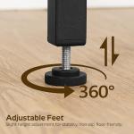 YATINEY 47.2" Computer Desk with Charging Station and LED Lights, Gaming Desk with Monitor Stand, 2-Tier Home Office Desk with 4 Side Hooks, for Living Room, Home Office, Black DN12UDBB