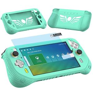JCHPINE Silicone Cover Case for Logitech G Cloud Gaming Handheld, Protective Skin Sleeve for Logitech G Cloud Gaming Console Screen Film Protector Accessories (Teal Case and Screen Film)