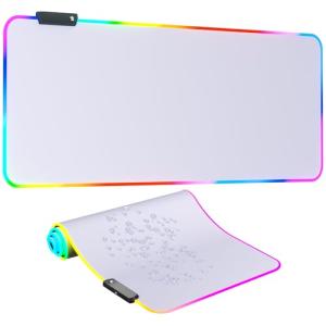 RGB Mousepad Led Mouse Pad, Large Mouse Pad,Led and Big Mouse mat(White)