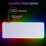 RGB Mousepad Led Mouse Pad, Large Mouse Pad,Led and Big Mouse mat(White)