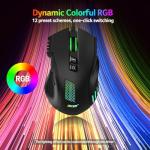 acer Wired Gaming Mouse, 12,800 DPI RGB Ergonomic Computer Mouse with Optical Sensor, 8 Programmable Buttons, 12 Backlit Modes, Software for DIY Keybinds, Rapid Fire, USB Gaming Mice for Laptop, PC