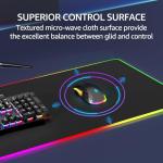 KTRIO RGB Large Gaming Mouse Pad Desk Mat, Superior Micro-Weave Cloth for Precise Mouse Control, Non-Slip Rubber Base, Stitched Edges, Water-Resistant, for Gamer, Office & Home, 31.5 x 11.8 in