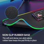 KTRIO RGB Large Gaming Mouse Pad Desk Mat, Superior Micro-Weave Cloth for Precise Mouse Control, Non-Slip Rubber Base, Stitched Edges, Water-Resistant, for Gamer, Office & Home, 31.5 x 11.8 in