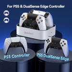 NEWDERY for PS5 Controller Charger Station Compatible with Dualsense Edge, Fast Charging Dock Stand with Cable, Dual Charging Station for PlayStation 5 & DualSense Edge Controller