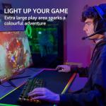 KTRIO RGB Large Gaming Mouse Pad Desk Mat, Superior Micro-Weave Cloth for Precise Mouse Control, Non-Slip Rubber Base, Stitched Edges, Water-Resistant, for Gamer, Office & Home, 31.5 x 11.8 in