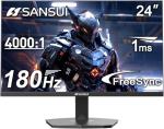 SANSUI 24 Inch Gaming Monitor 180Hz, DP 1.4 & HDMI 2.0 Ports High Refresh Rate Computer Monitor, Racing FPS RTS Modes, 1ms Response Time 110% sRGB (ES-G24F4, HDMI Cable Included)