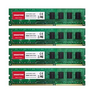 【DDR3 RAM】 GIGASTONE 32GB Kit (4x8GB) DDR3/DDR3L 1600MHz (1333MHz) PC3-12800 (PC3-10600) CL11 1.35V/1.5V 2Rx8 UDIMM 240 Pin Unbuffered Non ECC High Performance PC Desktop Memory Upgrade