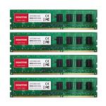 【DDR3 RAM】 GIGASTONE 32GB Kit (4x8GB) DDR3/DDR3L 1600MHz (1333MHz) PC3-12800 (PC3-10600) CL11 1.35V/1.5V 2Rx8 UDIMM 240 Pin Unbuffered Non ECC High Performance PC Desktop Memory Upgrade