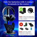 JDGPOKOO Controller Charger with RGB Headphone Stand for Xbox Series X|S/Elite 2/One/One X/One S/One Elite, XSX Controller Charger Station with 2 USB Port, Headset Stand for Xbox Charging Station Dock