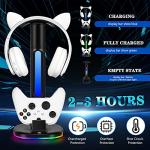 JDGPOKOO Controller Charger with RGB Headphone Stand for Xbox Series X|S/Elite 2/One/One X/One S/One Elite, XSX Controller Charger Station with 2 USB Port, Headset Stand for Xbox Charging Station Dock