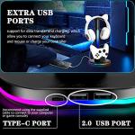 JDGPOKOO Controller Charger with RGB Headphone Stand for Xbox Series X|S/Elite 2/One/One X/One S/One Elite, XSX Controller Charger Station with 2 USB Port, Headset Stand for Xbox Charging Station Dock