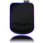 RGB LED Mouse pad with Ergonomic Wrist Rest Support, Non-Slip Kawaii Mouse Pads, 11.8” x 8.5” Gaming Wrist Pads, Pain Relief, and Easy Typing, Gaming, Notebook Computer Work and Game (Black)