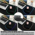 RGB LED Mouse pad with Ergonomic Wrist Rest Support, Non-Slip Kawaii Mouse Pads, 11.8” x 8.5” Gaming Wrist Pads, Pain Relief, and Easy Typing, Gaming, Notebook Computer Work and Game (Black)
