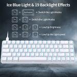 DIERYA T68SE 60% Gaming Mechanical Keyboard,Ultra Compact Mini 68 Key with Red Switches Wired Keyboard,Anti-Ghosting Keys, for Windows Laptops and PC Gamers,White