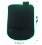 RGB LED Mouse pad with Ergonomic Wrist Rest Support, Non-Slip Kawaii Mouse Pads, 11.8” x 8.5” Gaming Wrist Pads, Pain Relief, and Easy Typing, Gaming, Notebook Computer Work and Game (Black)